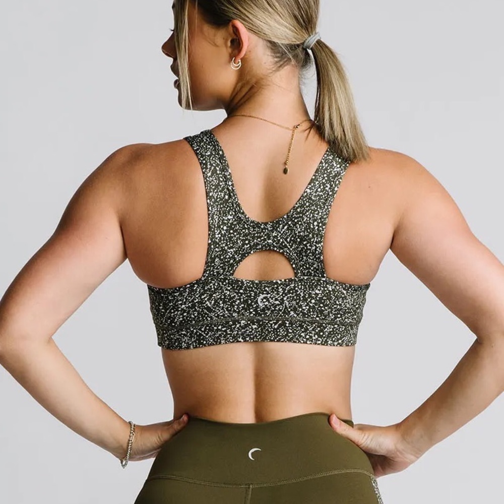 ZYIA Olive Green Speckled Sports Bra - Medium - Picture 10 of 13
